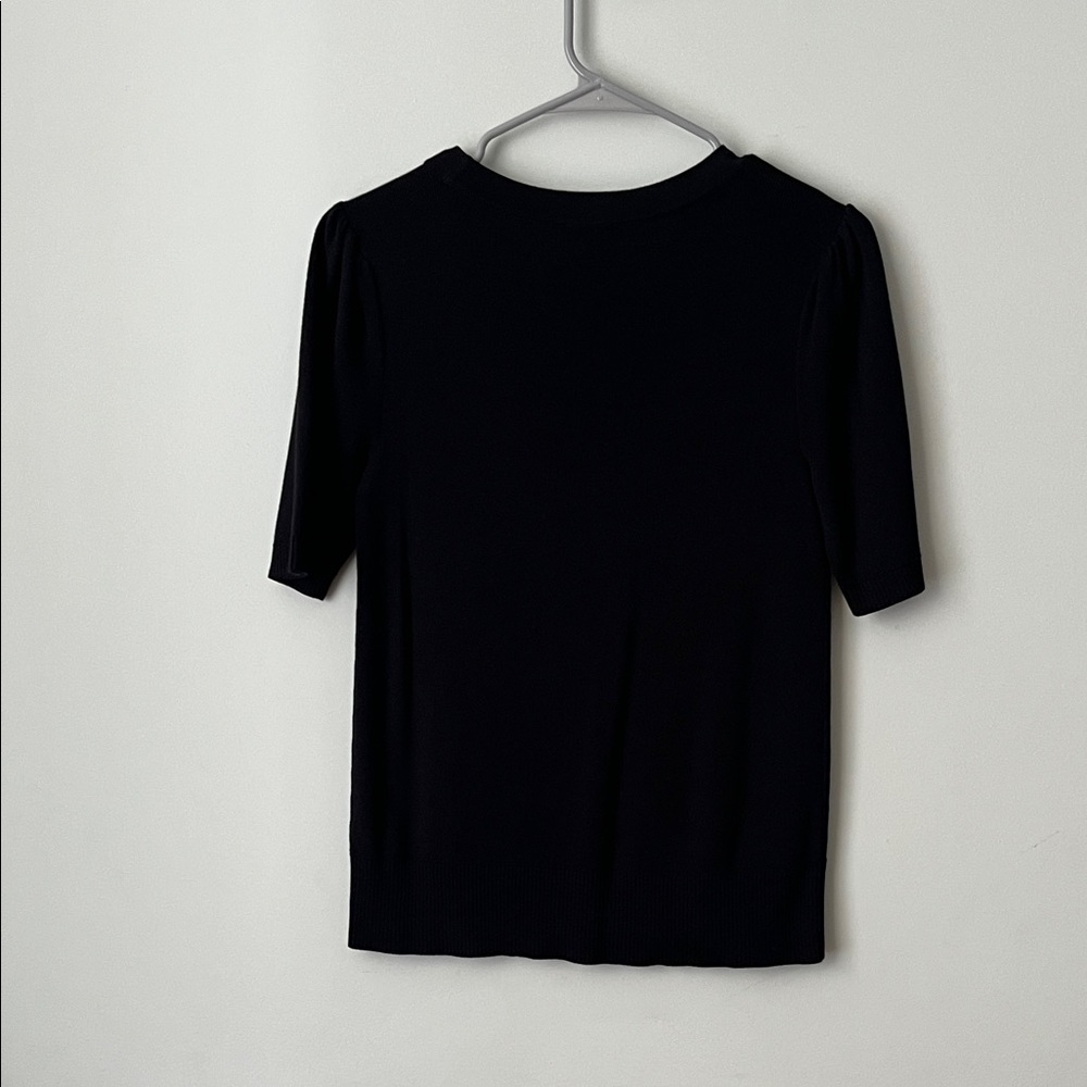 Talbots Black Crew Neck Sweater with Button Details - Picture 4 of 4
